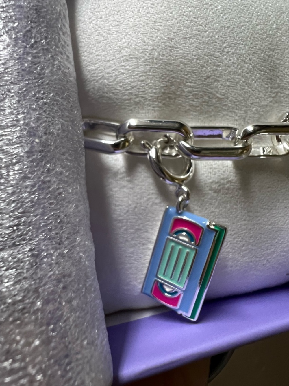Silver Chain Charm Bracelet with Movie-Themed Enamel Charms - Picture 2 of 6